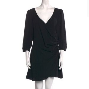 Cinq a Sept V Neck Mini Elegant Black Dress